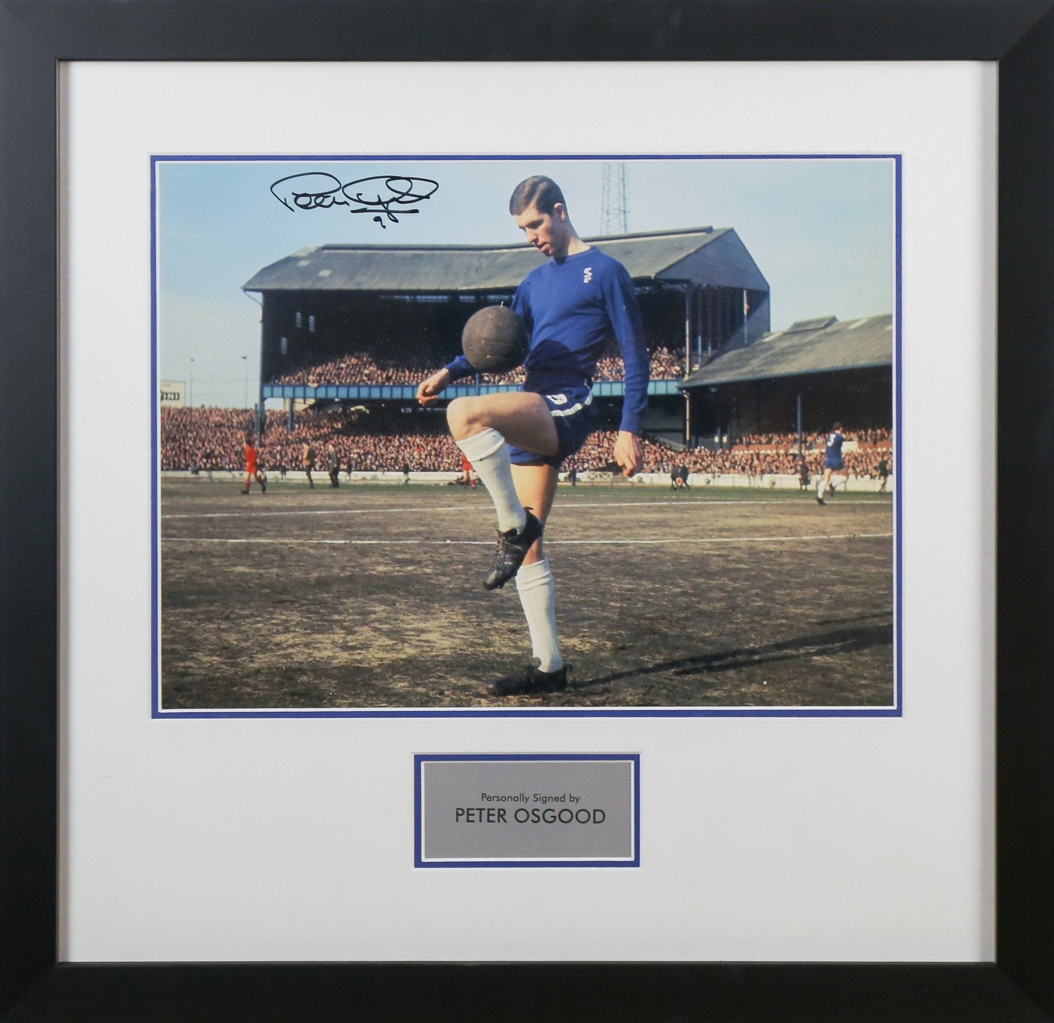 Peter Osgood Signed Chelsea 12x16 Photograph Framed Display - Memorabilia Framers Shop